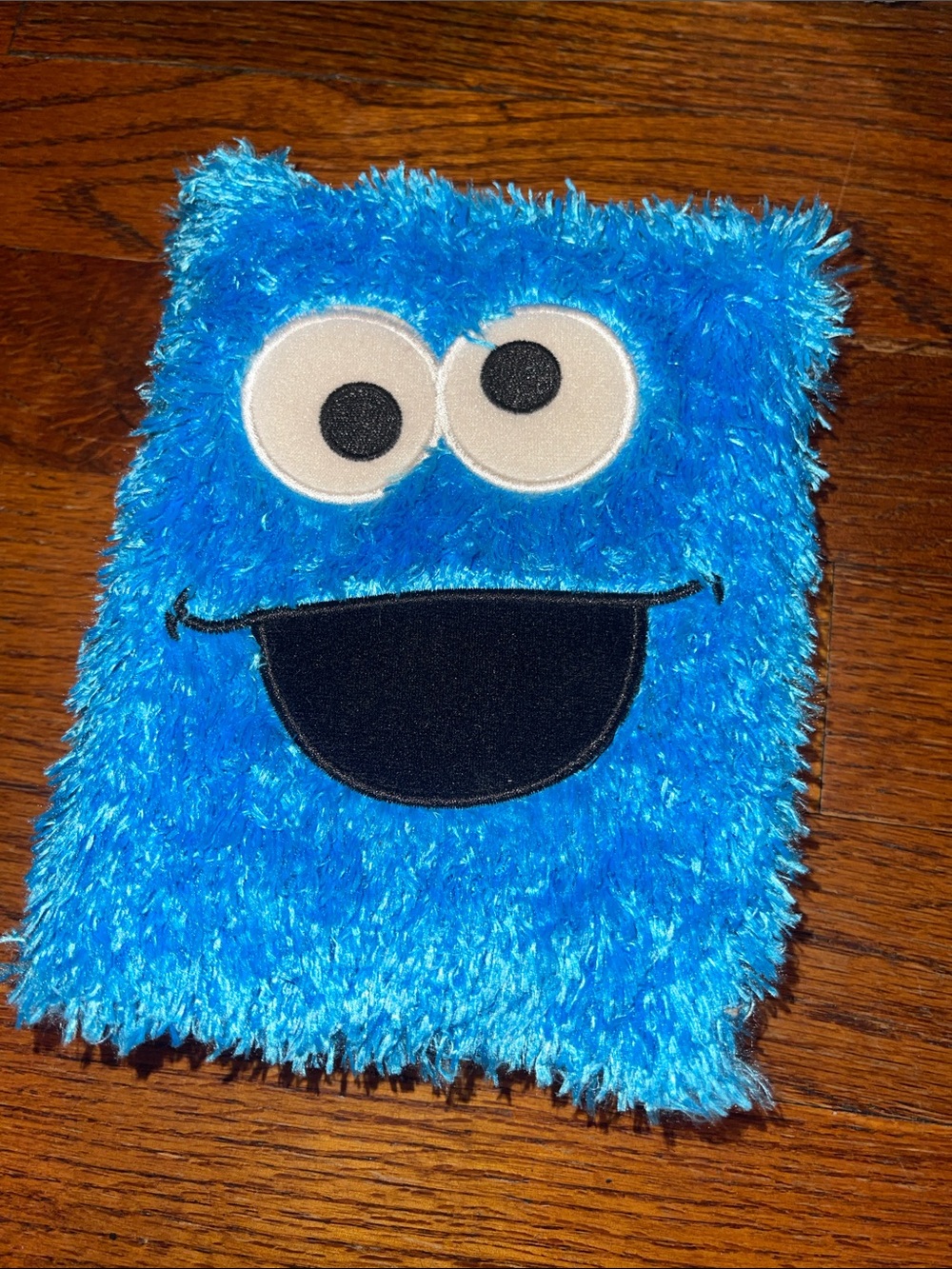 Blue Fuzzy Cookie Monster-Style Kids Plush Photo Album